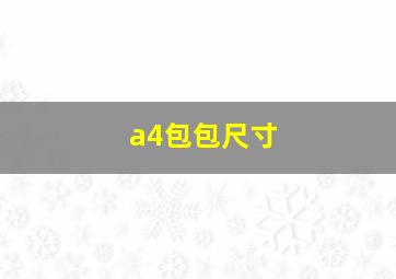 a4包包尺寸