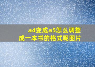 a4变成a5怎么调整成一本书的格式呢图片