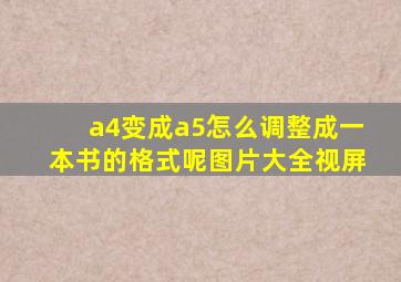 a4变成a5怎么调整成一本书的格式呢图片大全视屏