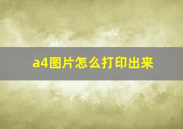 a4图片怎么打印出来