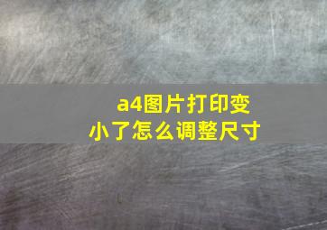 a4图片打印变小了怎么调整尺寸