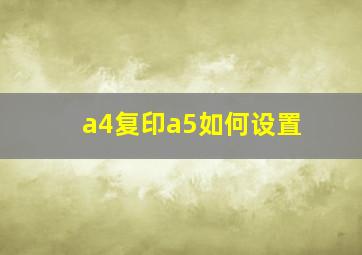 a4复印a5如何设置