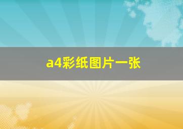 a4彩纸图片一张