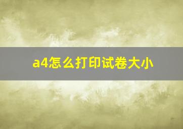 a4怎么打印试卷大小