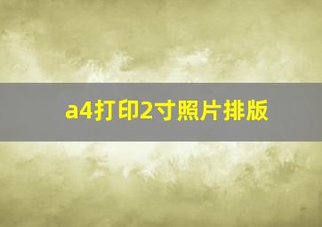 a4打印2寸照片排版