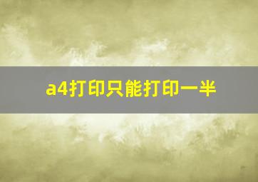 a4打印只能打印一半