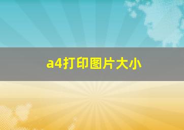 a4打印图片大小