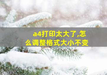 a4打印太大了,怎么调整格式大小不变