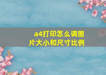 a4打印怎么调图片大小和尺寸比例