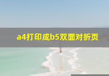 a4打印成b5双面对折页