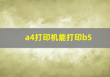 a4打印机能打印b5