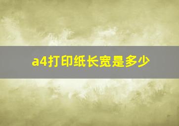 a4打印纸长宽是多少