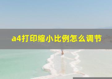 a4打印缩小比例怎么调节