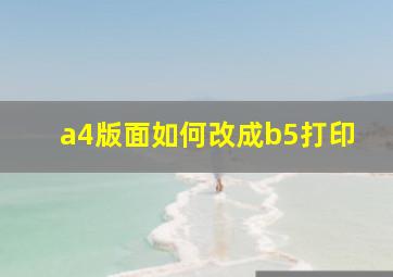 a4版面如何改成b5打印