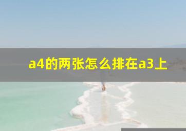 a4的两张怎么排在a3上