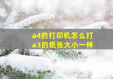 a4的打印机怎么打a3的纸张大小一样