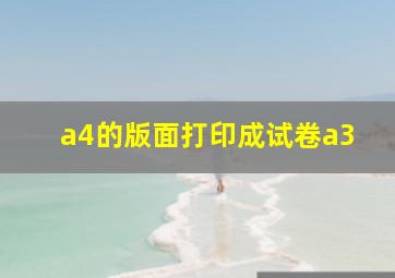 a4的版面打印成试卷a3