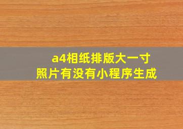 a4相纸排版大一寸照片有没有小程序生成