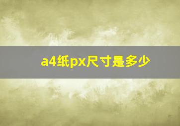 a4纸px尺寸是多少