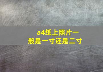 a4纸上照片一般是一寸还是二寸