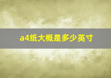 a4纸大概是多少英寸