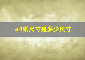 a4纸尺寸是多少尺寸