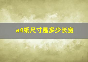 a4纸尺寸是多少长宽