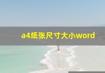 a4纸张尺寸大小word