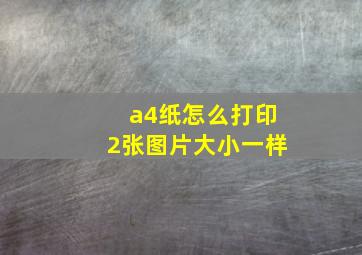 a4纸怎么打印2张图片大小一样