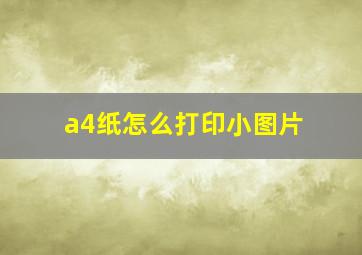 a4纸怎么打印小图片