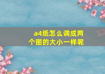 a4纸怎么调成两个图的大小一样呢