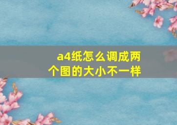 a4纸怎么调成两个图的大小不一样