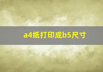 a4纸打印成b5尺寸