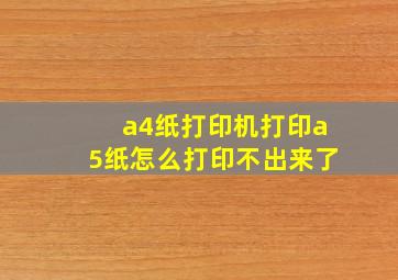 a4纸打印机打印a5纸怎么打印不出来了