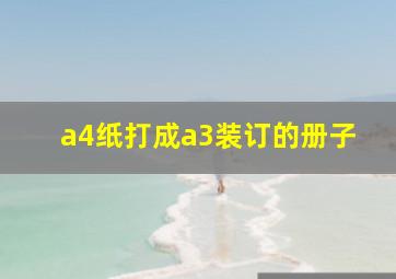 a4纸打成a3装订的册子