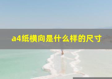 a4纸横向是什么样的尺寸