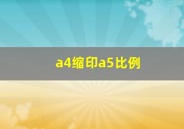 a4缩印a5比例