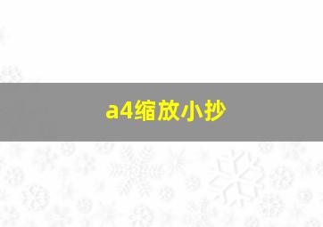 a4缩放小抄