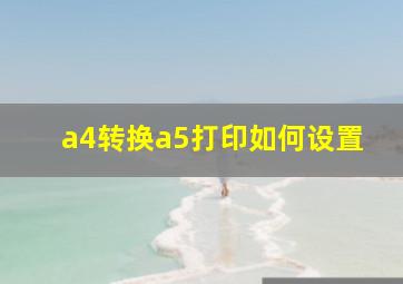 a4转换a5打印如何设置