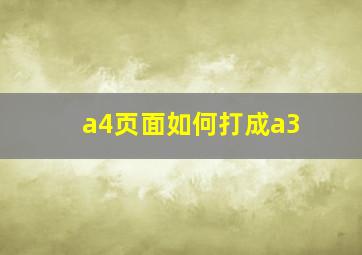 a4页面如何打成a3