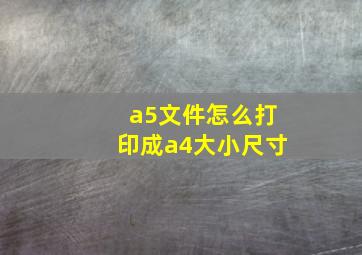 a5文件怎么打印成a4大小尺寸