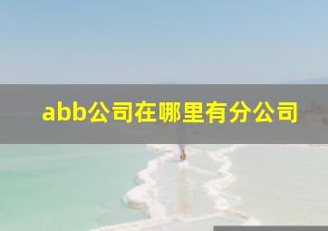 abb公司在哪里有分公司