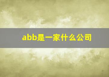 abb是一家什么公司