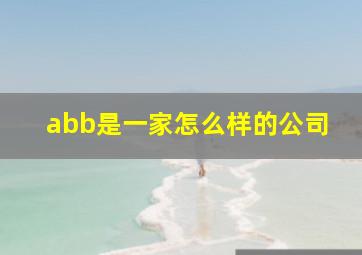 abb是一家怎么样的公司