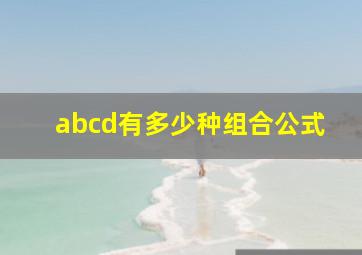 abcd有多少种组合公式