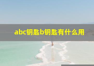 abc钥匙b钥匙有什么用