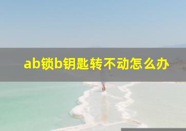 ab锁b钥匙转不动怎么办