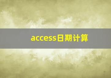 access日期计算