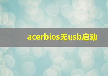 acerbios无usb启动