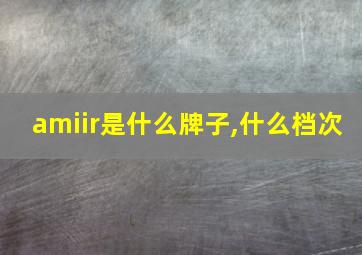 amiir是什么牌子,什么档次